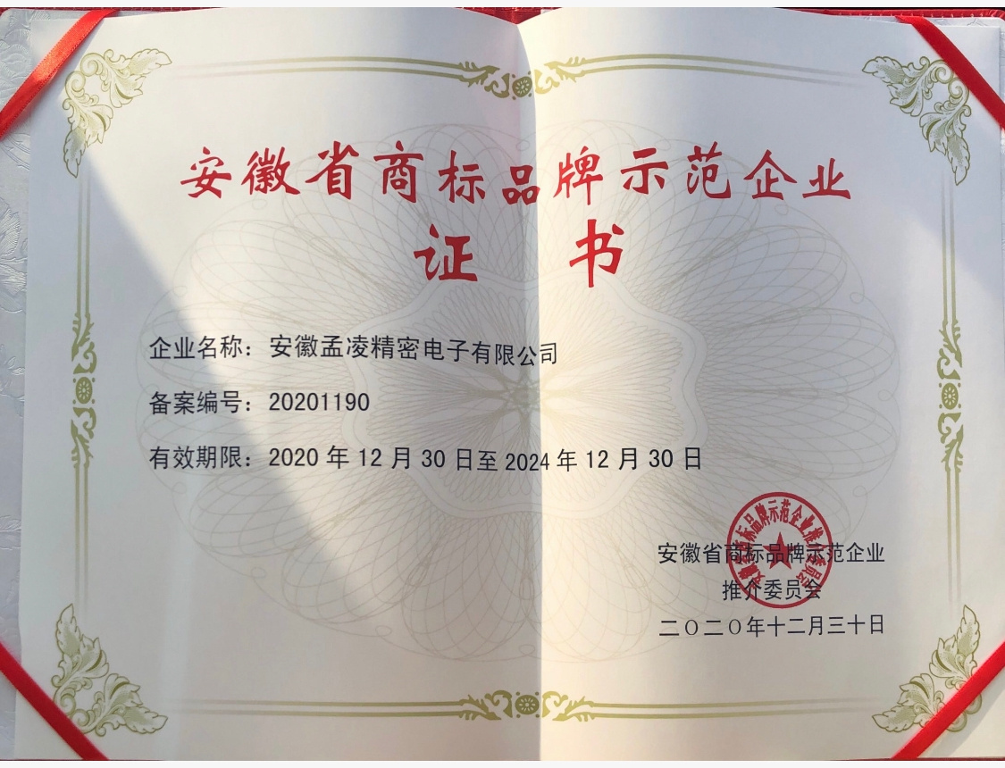安徽省商標(biāo)品牌示范企業(yè)
